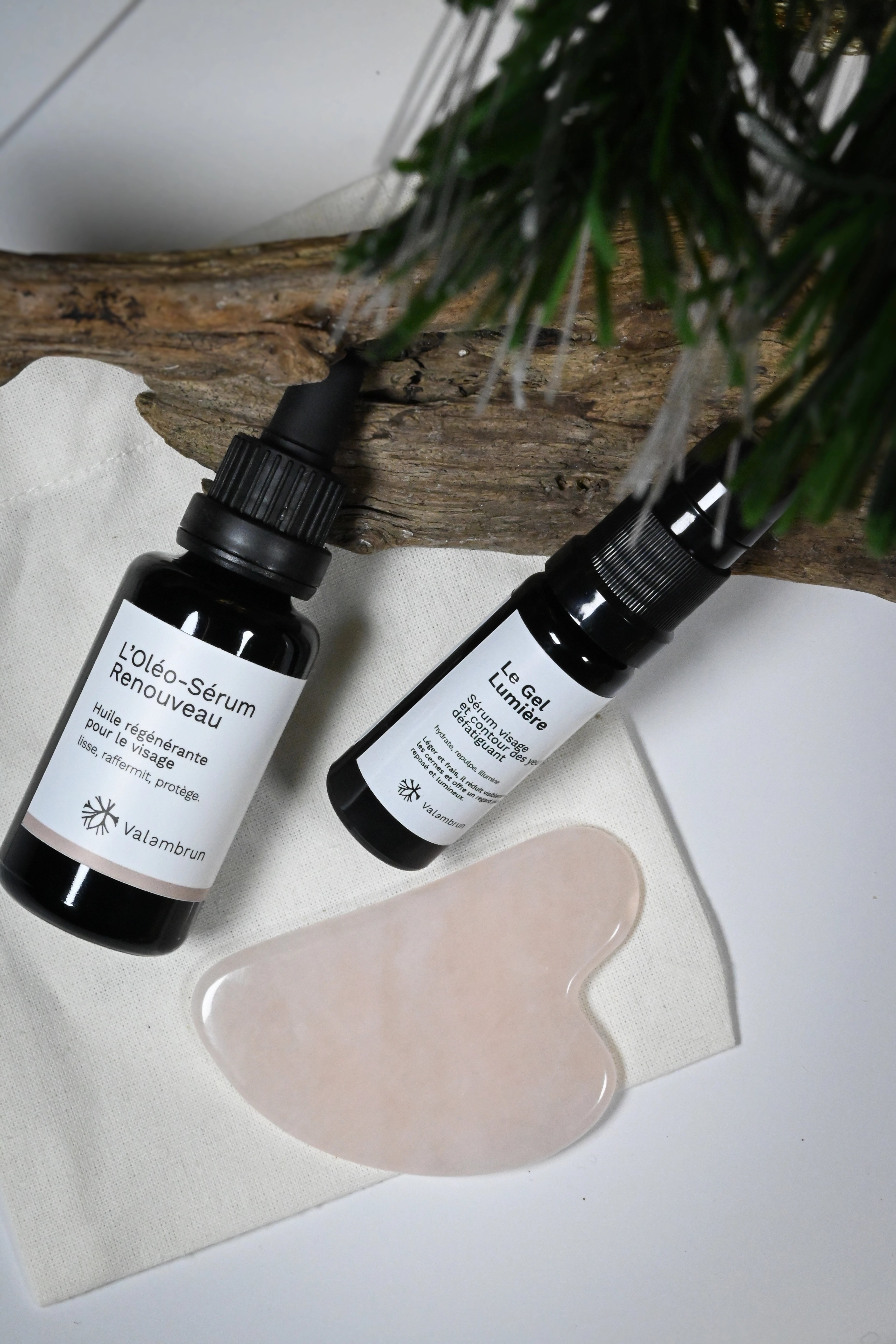 Valambrun Cosmétiques Saly Savons Gel lumière oléo Sérum Gua Sha