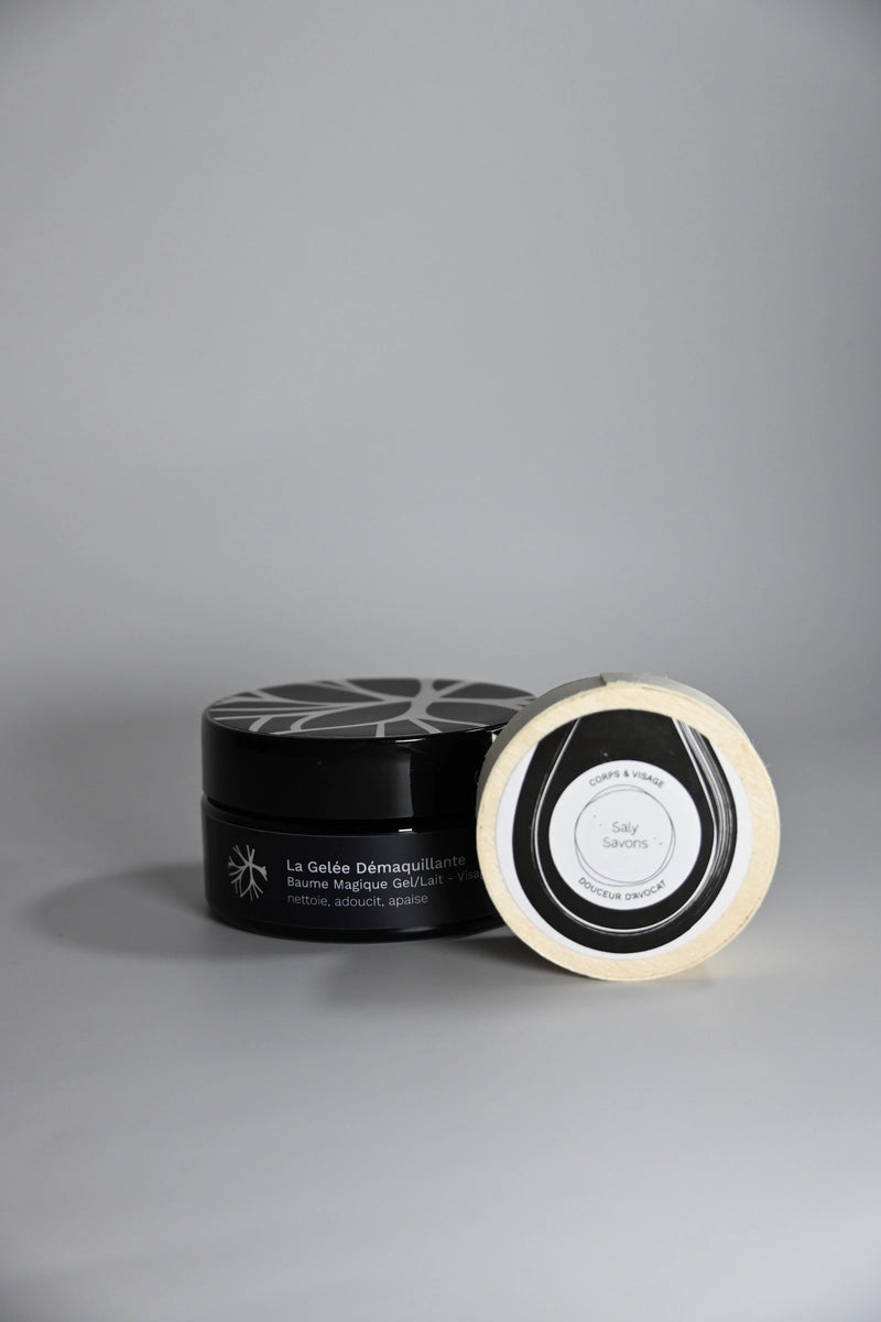 duo double nettoyage valambrun cosmétiques saly savons saly cosmétiques gelée démaquillante beurre d'avocat